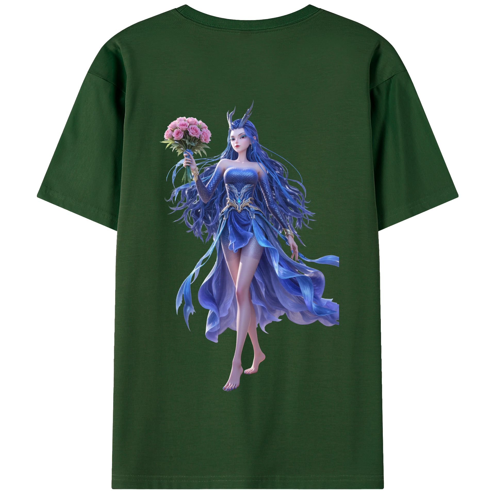 （画像用） Ne Zha 2 ナタ 魔童の大暴れ 綿100％半袖Tシャツ（背面プリント）